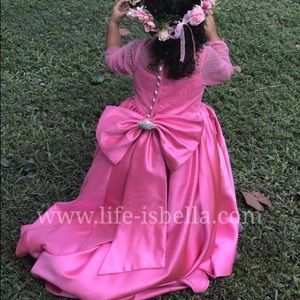 Pink Flower Girl Dresses High Low